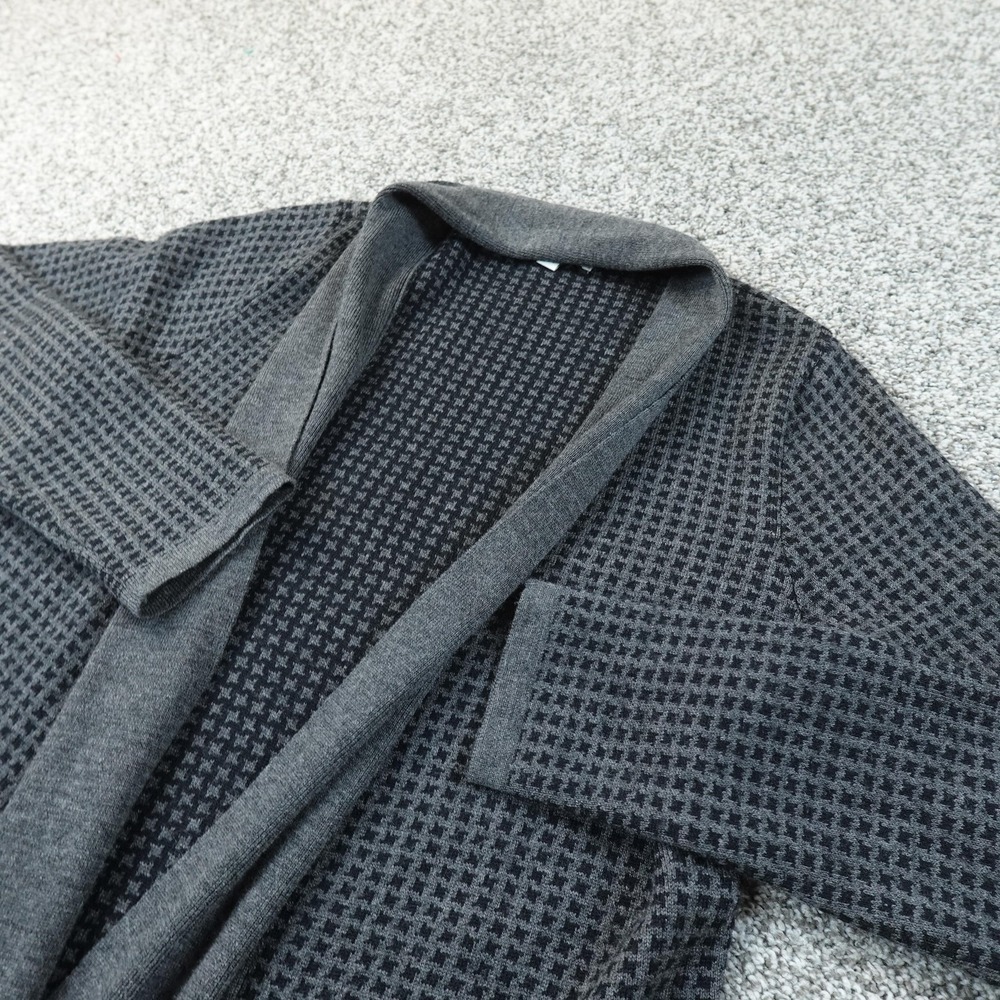 Orvis Cardigan Womens S‎ Gray Merino Wool Open Front Waffle Knit Thermal Outdoor